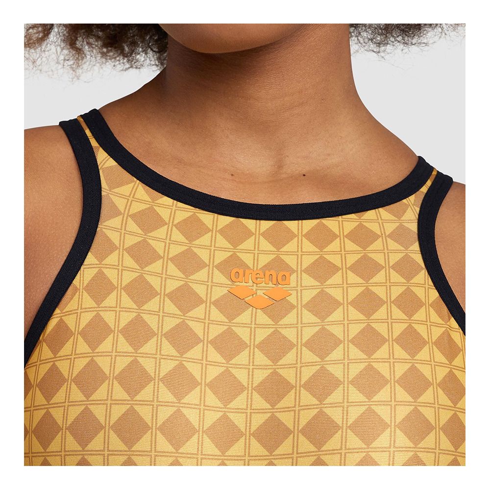 Arena GOLD TECH ONE - Maillot de bain 1 pièce Femme gold multi/black