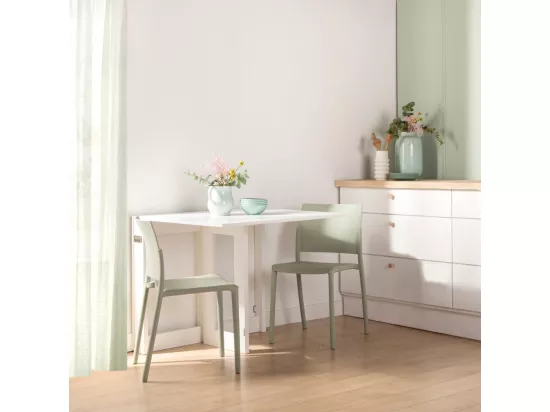 Table pliante en laqué blanc 14x78 cm-Anika