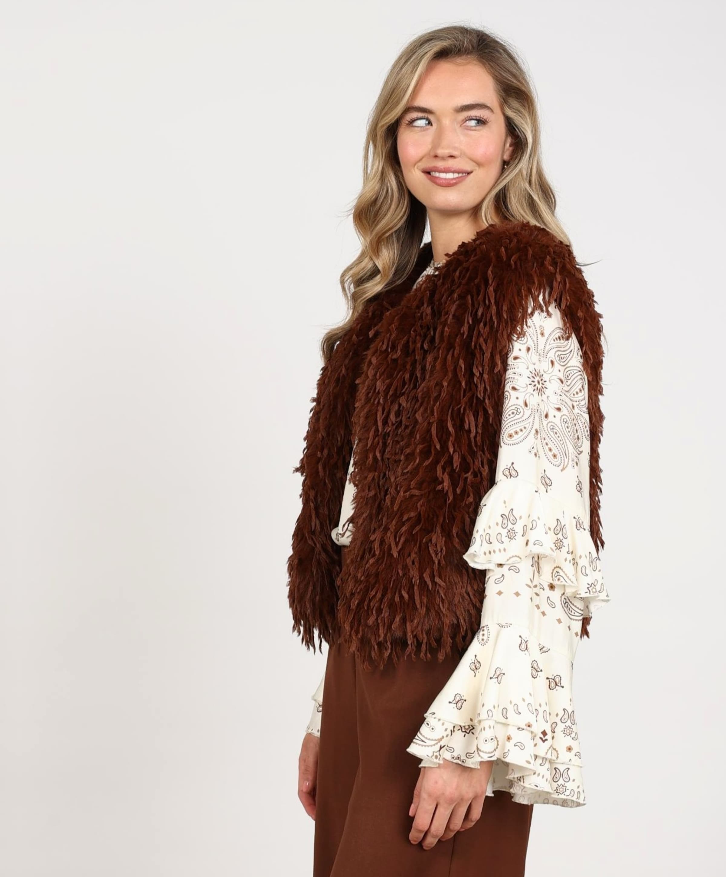 Nukus Dames gilet bruin