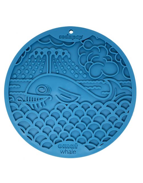 Sodapup Lickmat Whale Met Zuignap - Hondenvoerbak - Ø20 cm Blauw