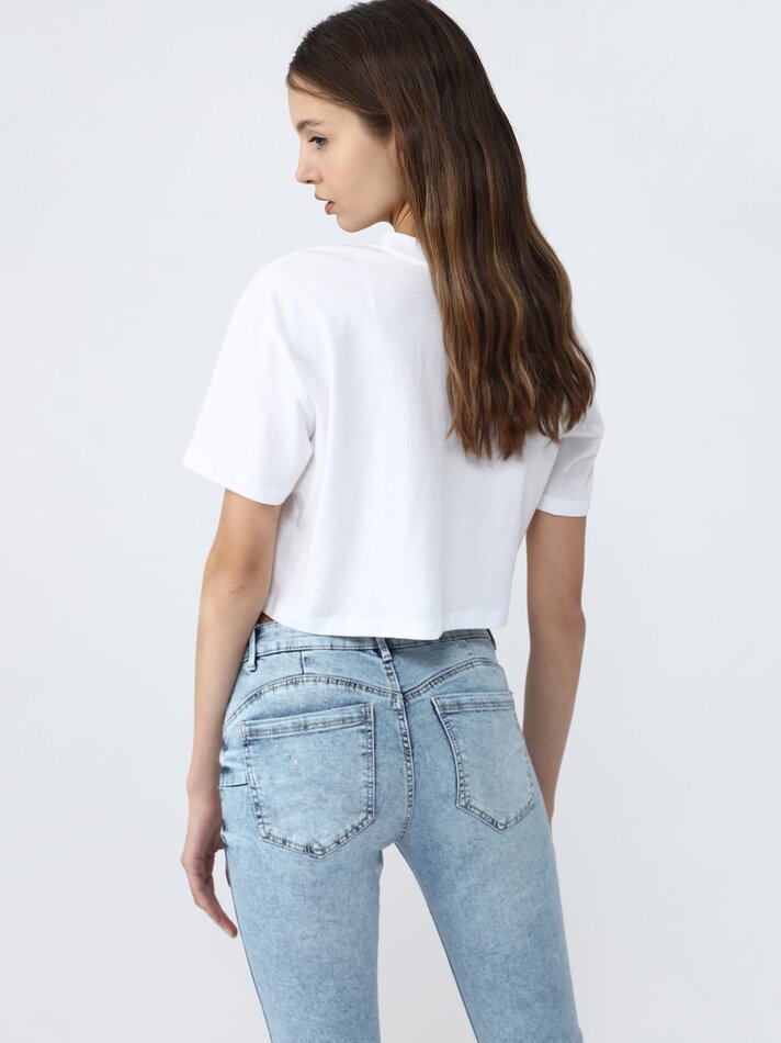 Calça jeans push-up - Azul claro