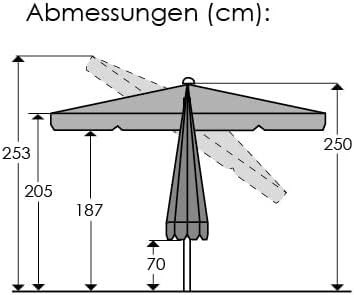 Schneider Sonnenschirm Oslo, natur, 300 x 200 cm rechteckig, 752-02, Gestell Stahl, Bespannung Polyester, 5.3 kg