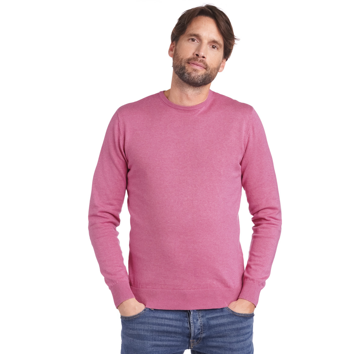 VanVaan Herren Feinstrickpullover mit Rundhals rosa