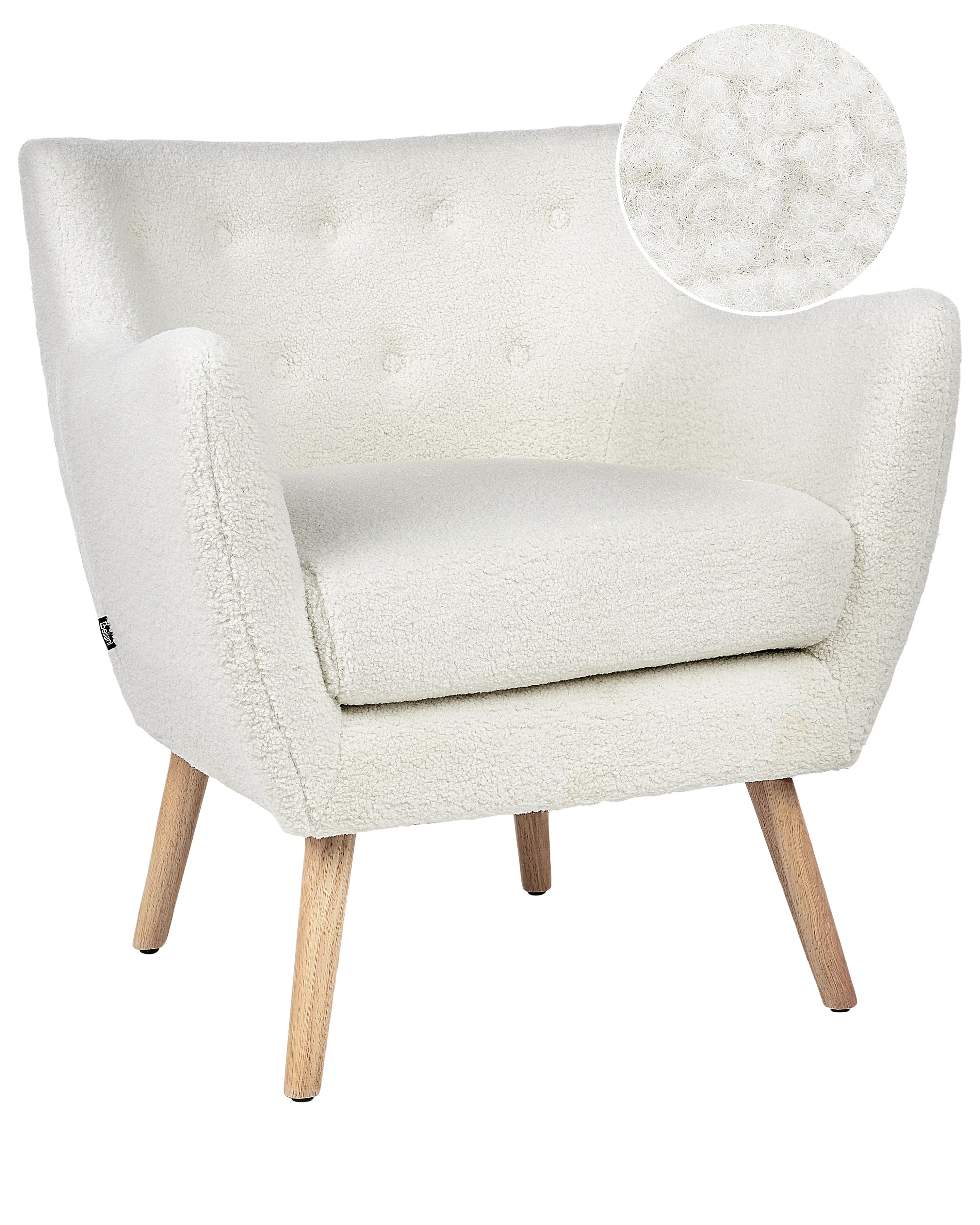 Fauteuil DRAMMEN Bouclé Wit