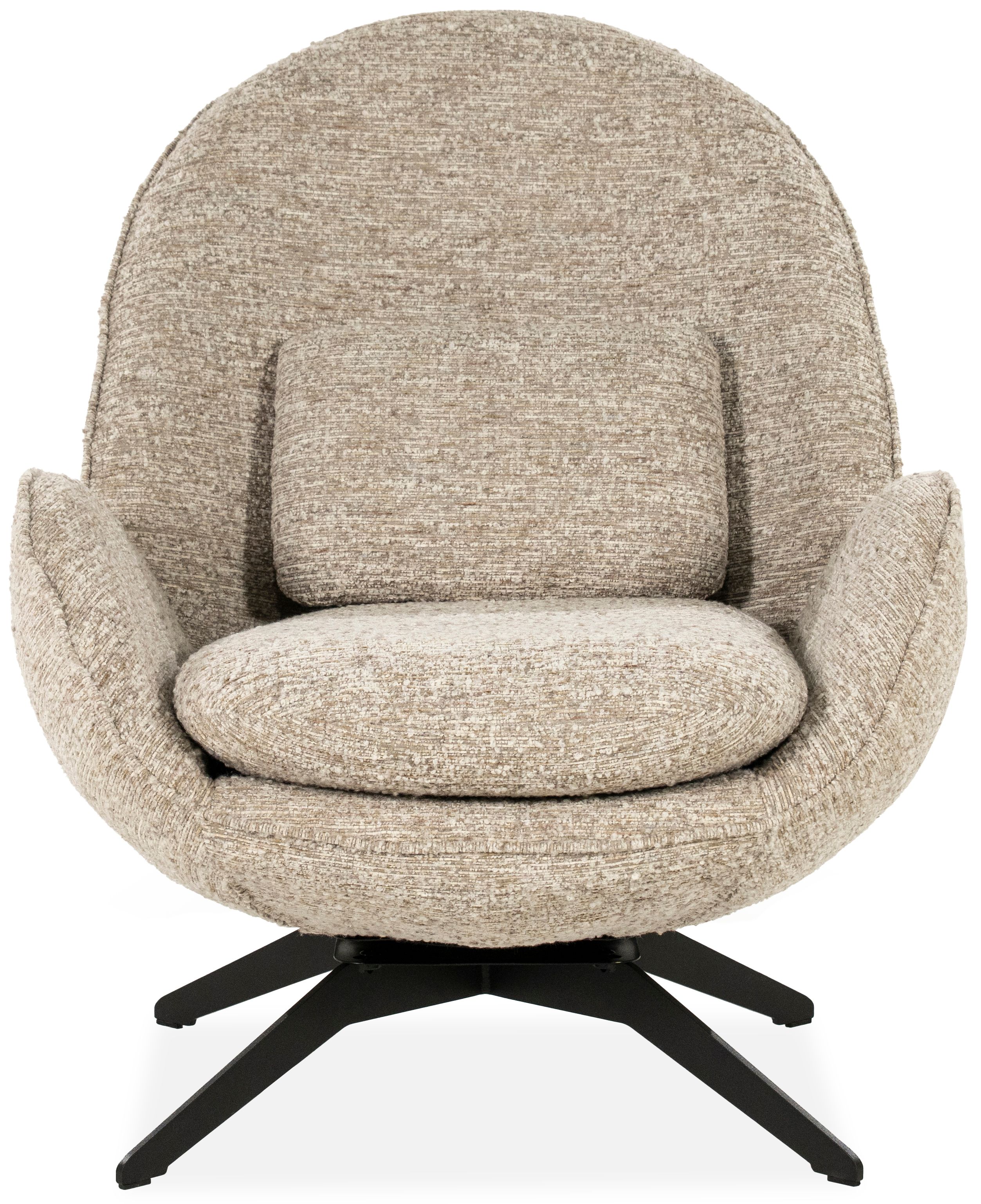 Fauteuil met hocker Taupe 96453 Zora B76 x D87 x H86.2 cm