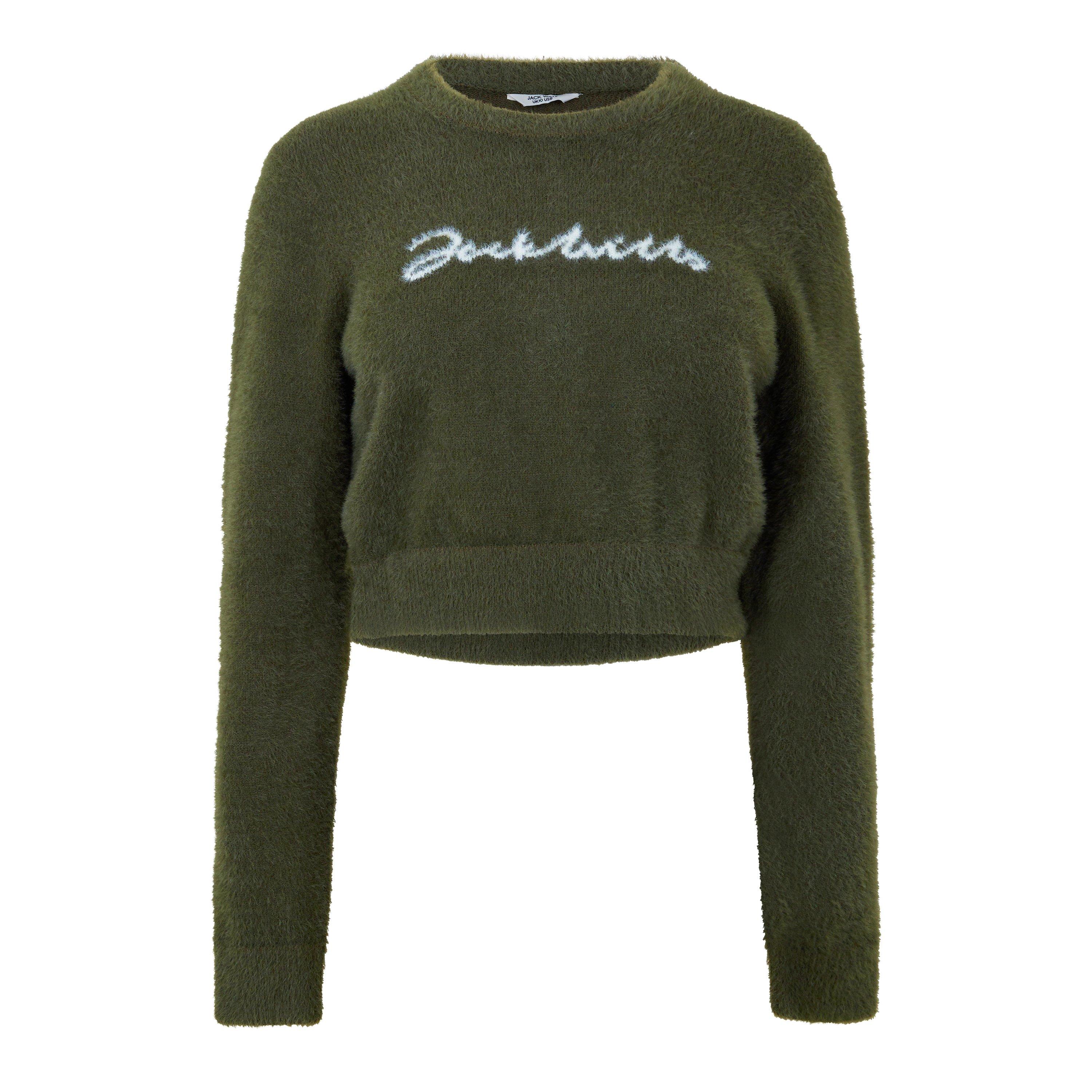 Jack Wills JW Knit Jacquard Cropped Sweatshirt