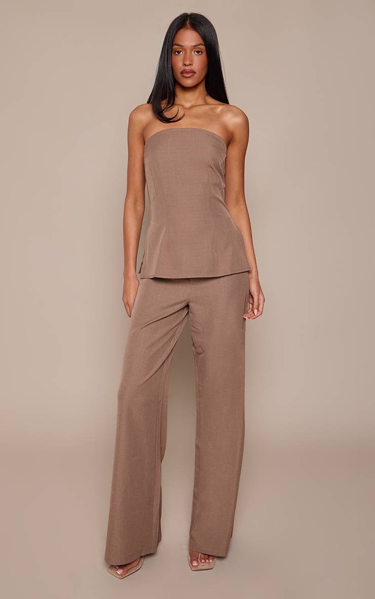Champignon Pantalon Taille Haute Coupe Large Ajusté Pour Grande Taille