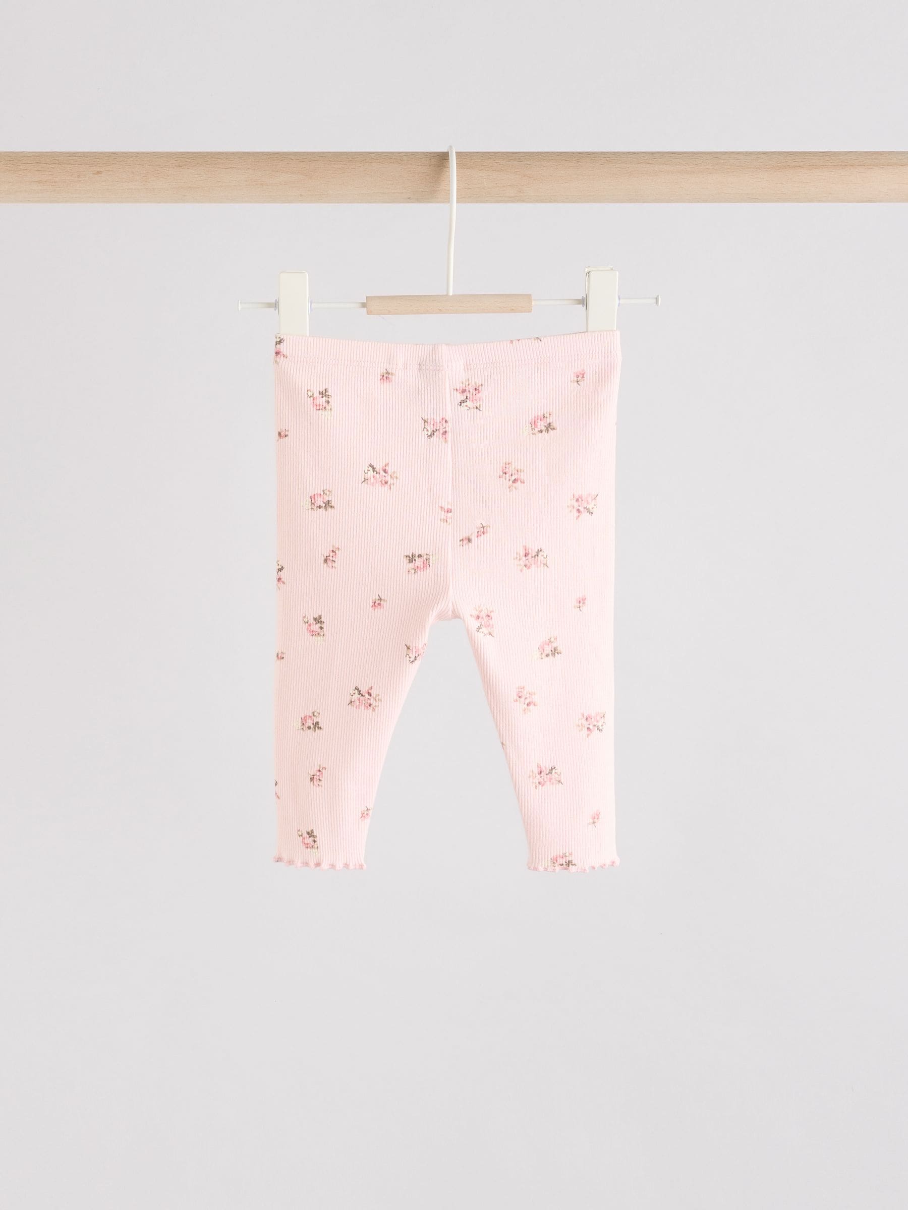 Roze met vrolijke print - Set met babyfriltop met lange mouwen en legging (0mnd-2jr)