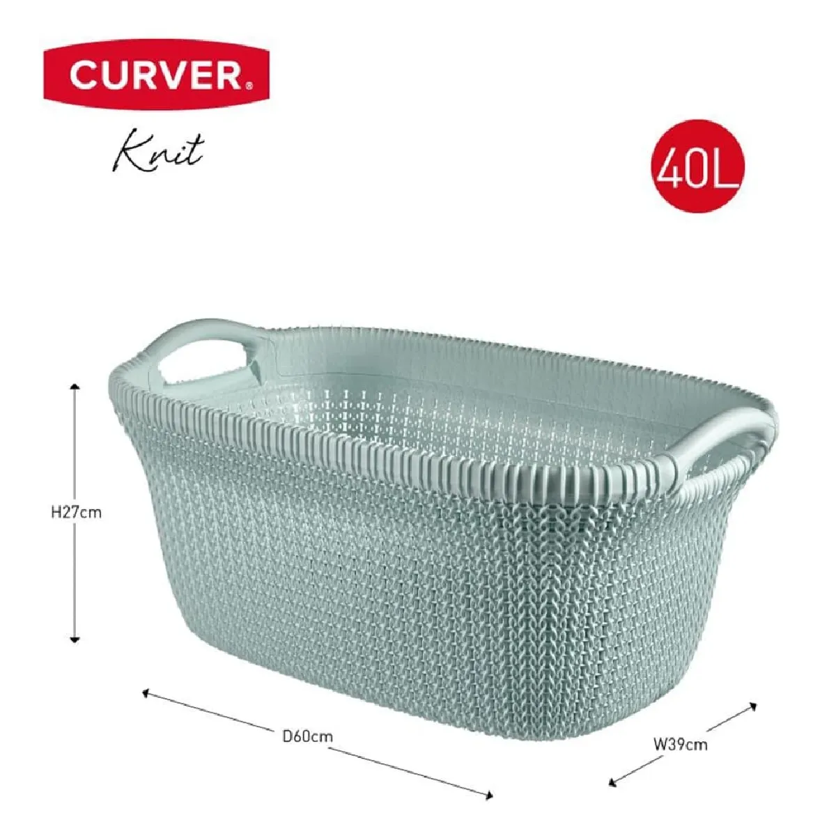 Curver Panier à linge Knit Bleu