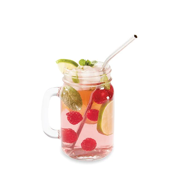 Set 6 pailles courbées en inox 21 cm Mathon