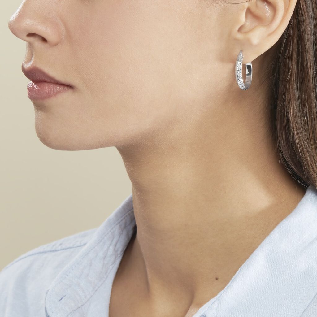 Créoles Argent Blanc Esmee