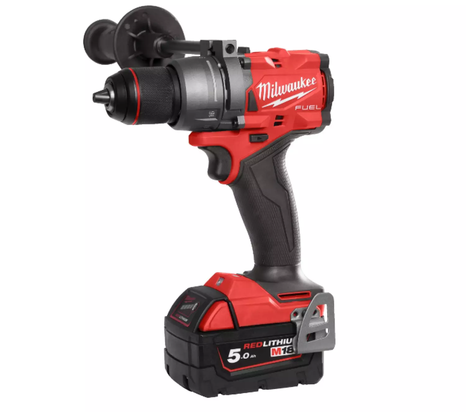 Milwaukee M18 FPP2E3-502X 18V Li-ion accu klopboor- /schroefmachine (M18 FPD3) & Haakse slijper (M18 FSAG125) Combiset (2x 5.0Ah accu) in HD Box