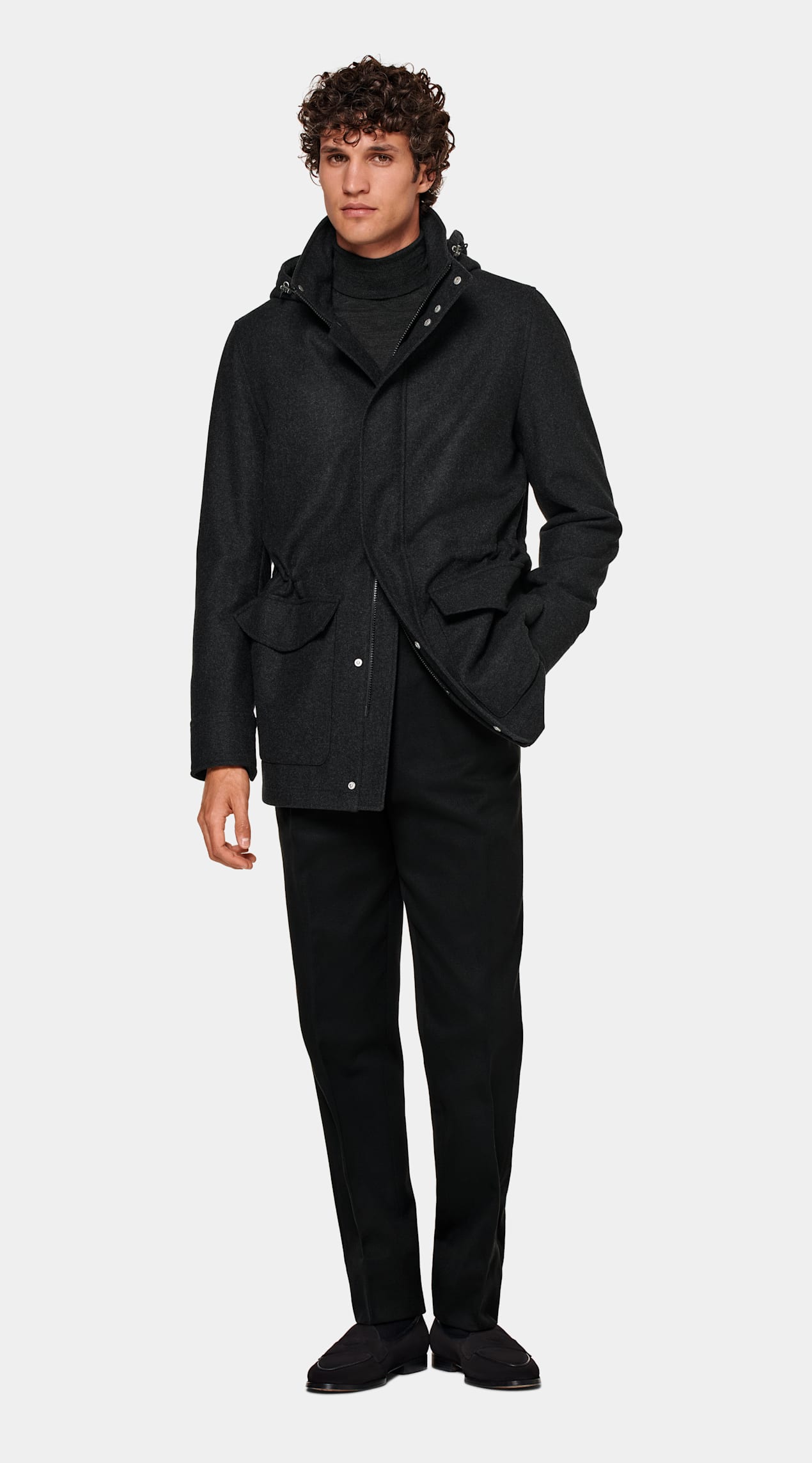 Parka rembourrée gris foncé