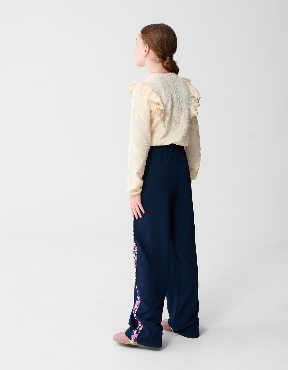 Ruffle Longsleeve Top Gebroken Wit