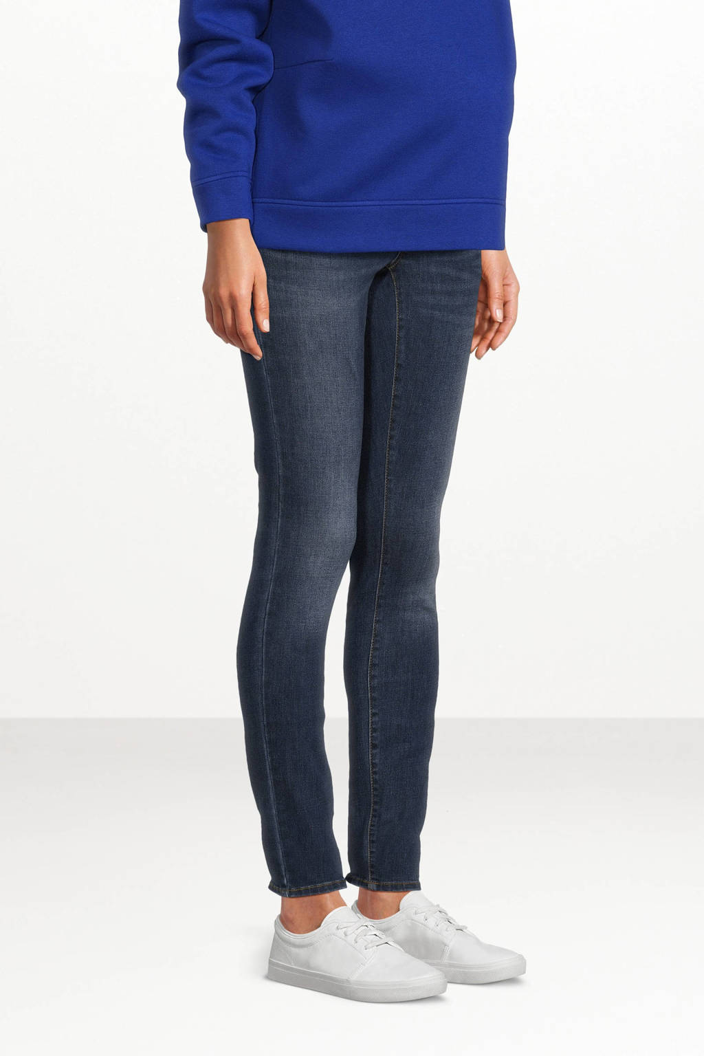 ONLY MATERNITY skinny zwangerschapsjeans OLMWAUW dark blue denim