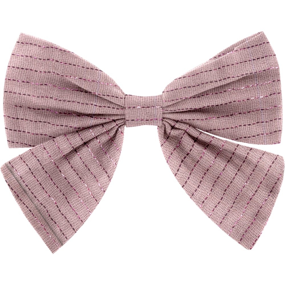 Barrette Noeud Papillon Gaze Lurex Rose