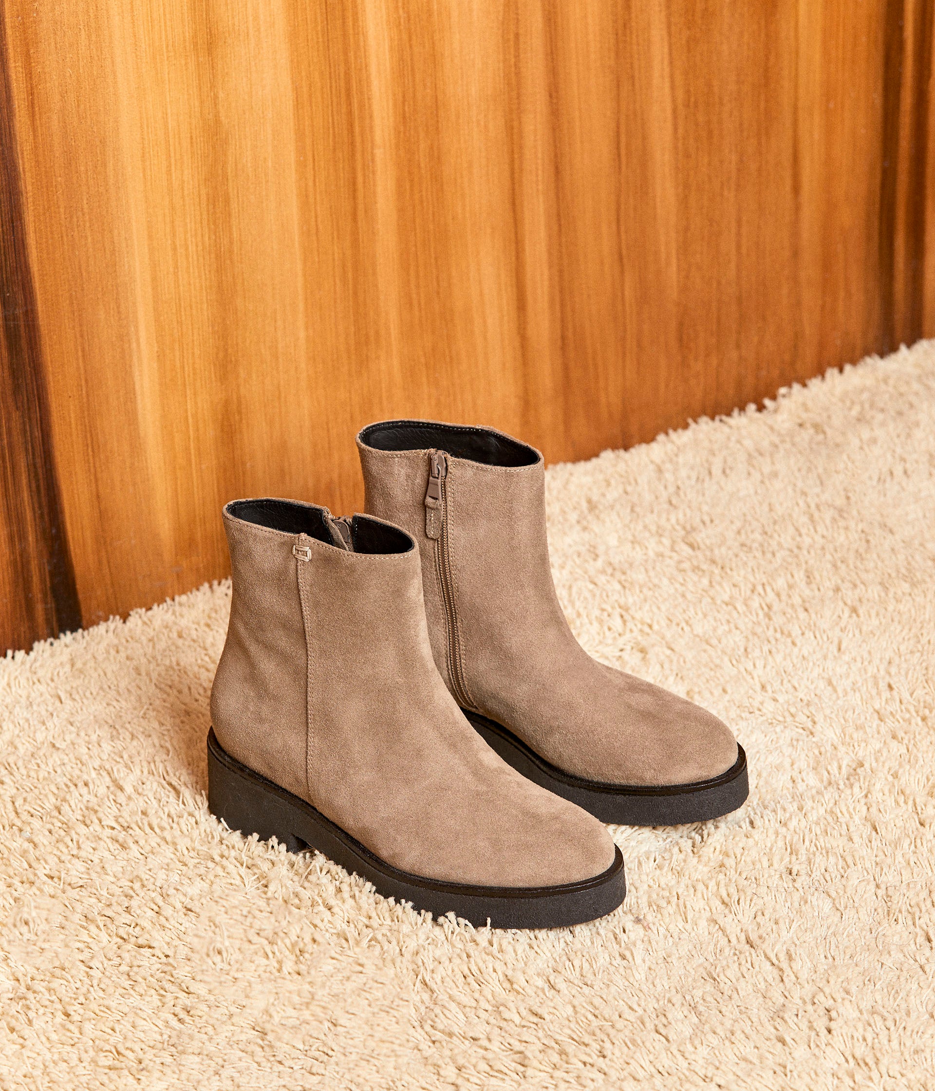 Boots cuir velours Isaure