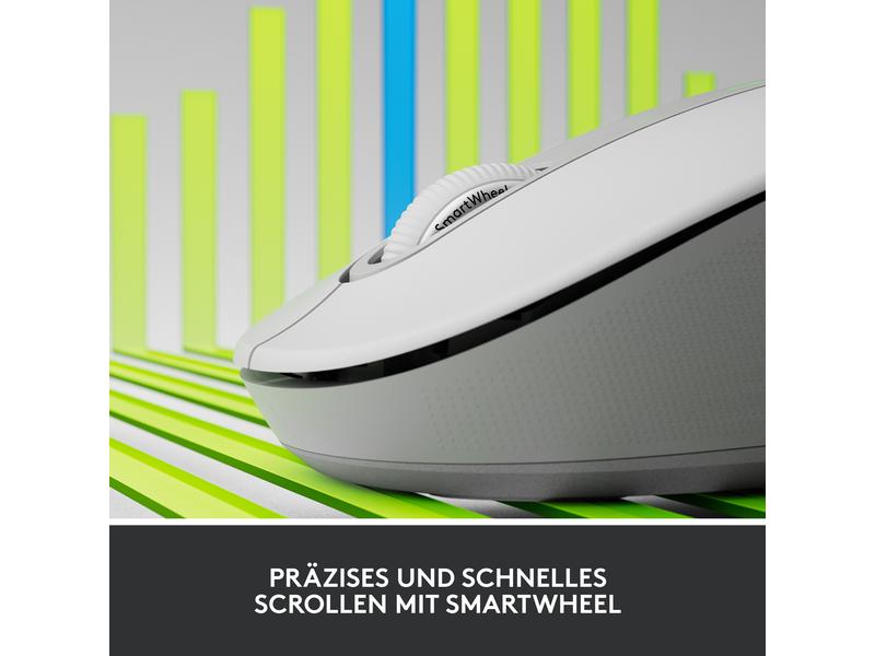 Logitech Maus Signature M650 L Weiss Präzise Wireless-Maus mit «Logitech SilentTouch»-Technologie