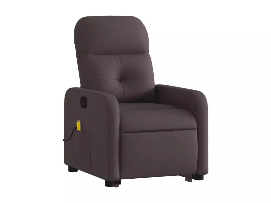 Fauteuil inclinable massant Marron foncé Tissu