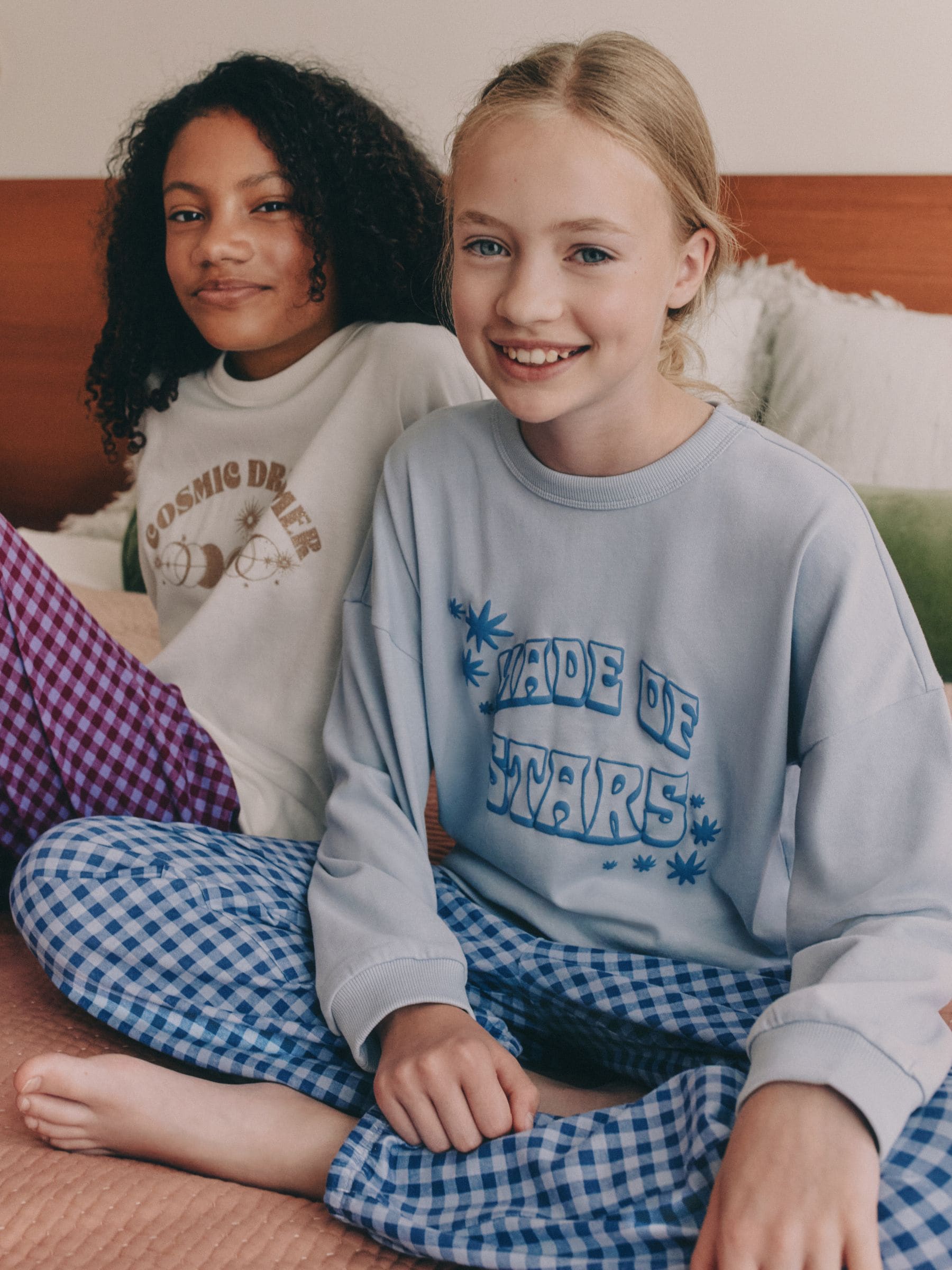 Blue/Ecru Cosmic - Verpakking van 2 pyjama's met joggingbroek (3 - 16 jr)