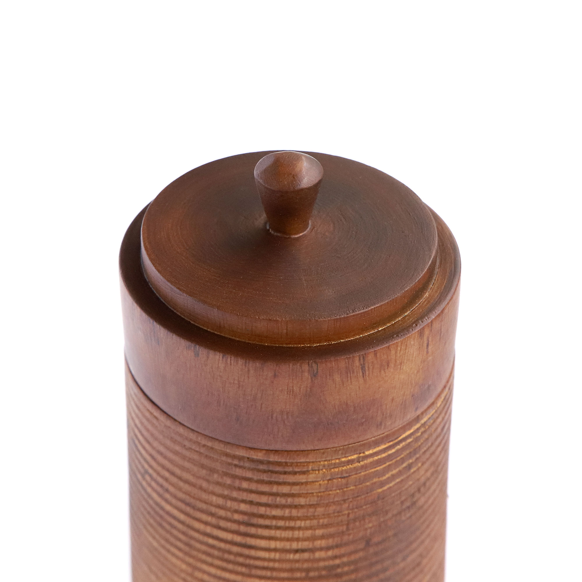 Deckelbehälter rund aus 'Mangoholz', L, Ø 10 cm, H 25 cm von fischer's lagerhaus