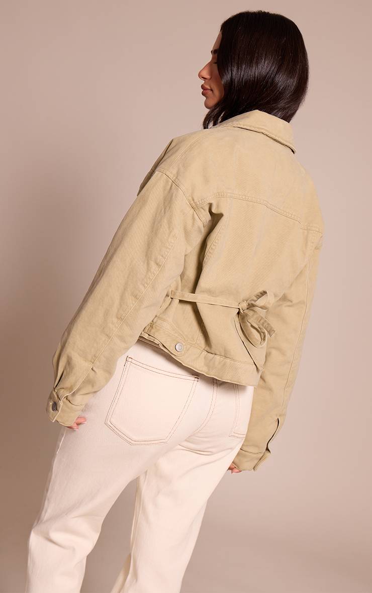 Washed Green Veste En Jean Matelassée À Nouer Dans Le Dos Petite