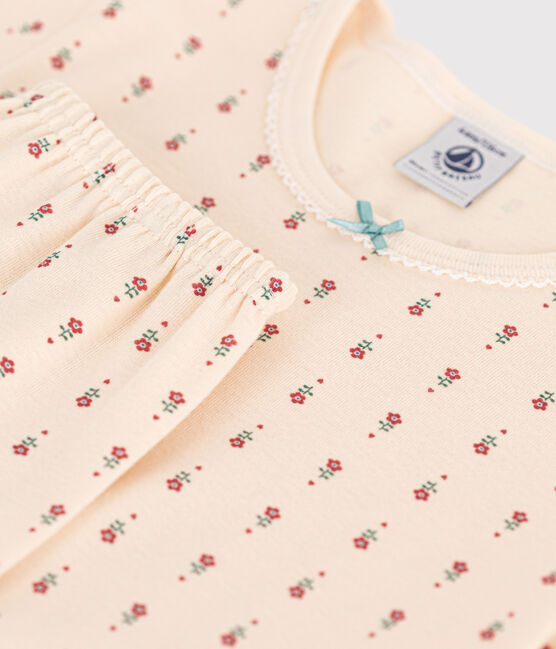 Pyjama capri imprimé fleur en coton enfant