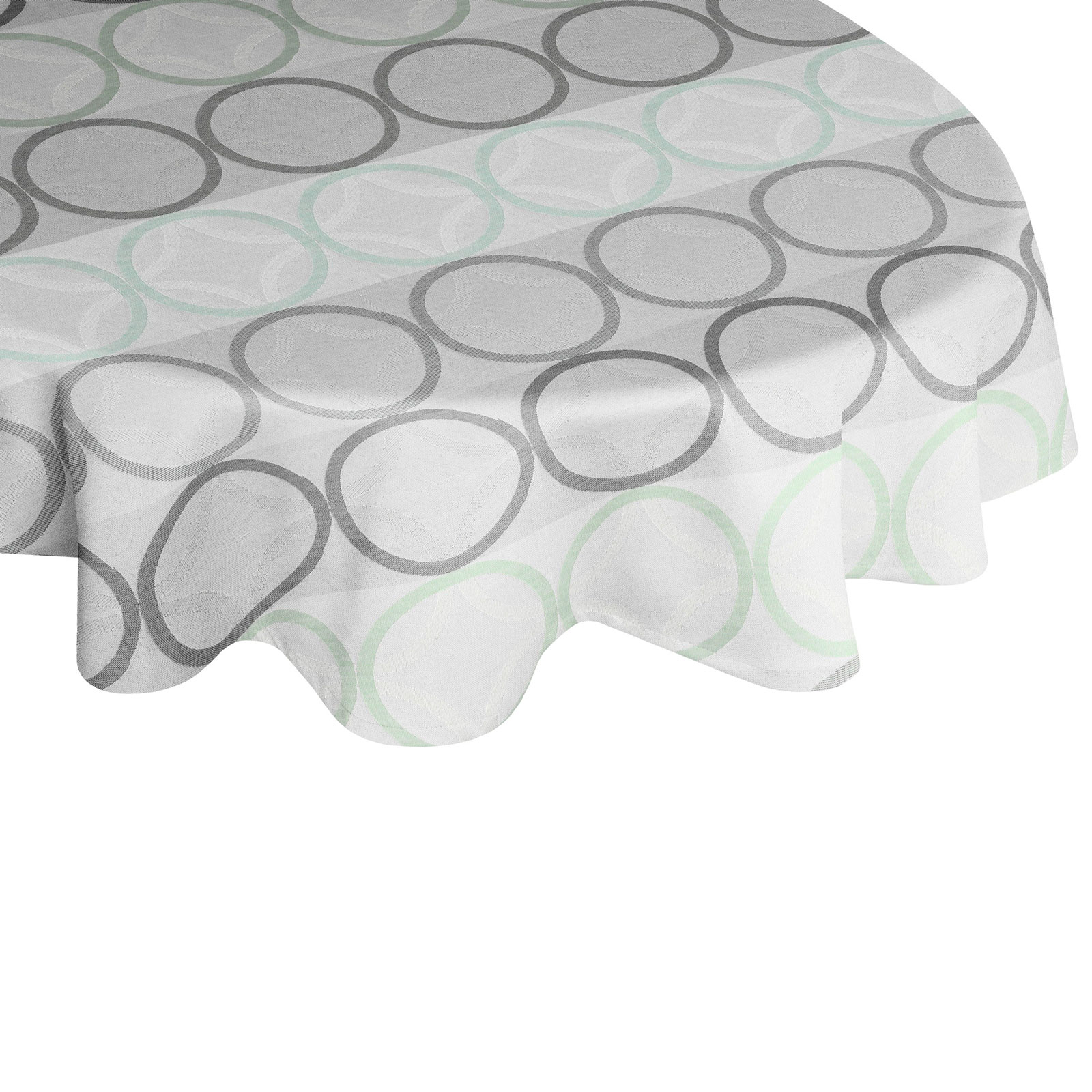 Tischdecke ZIRBELLO - mint - oval - 130x190 cm