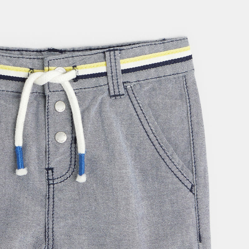 Short en twill faux-uni bleu bébé garçon Bleu