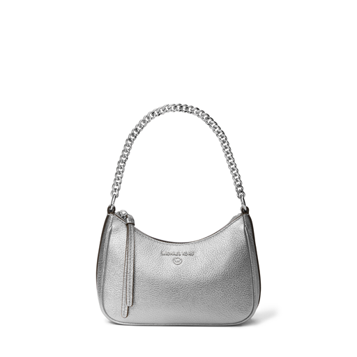 Michael Kors Jet Set Charm Small Metallic Skuldertaske, Silver