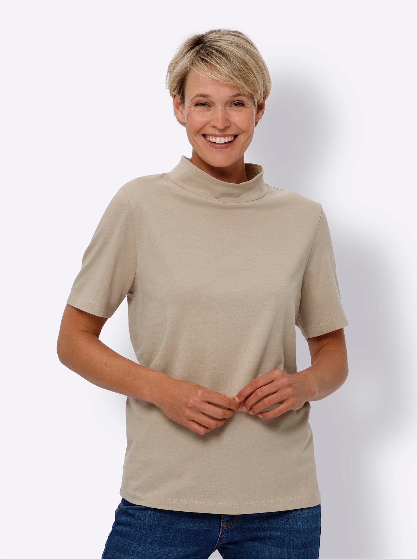 Classic Basics Stehkragenshirt »Kurzarm-Shirt«, 1 Stk.