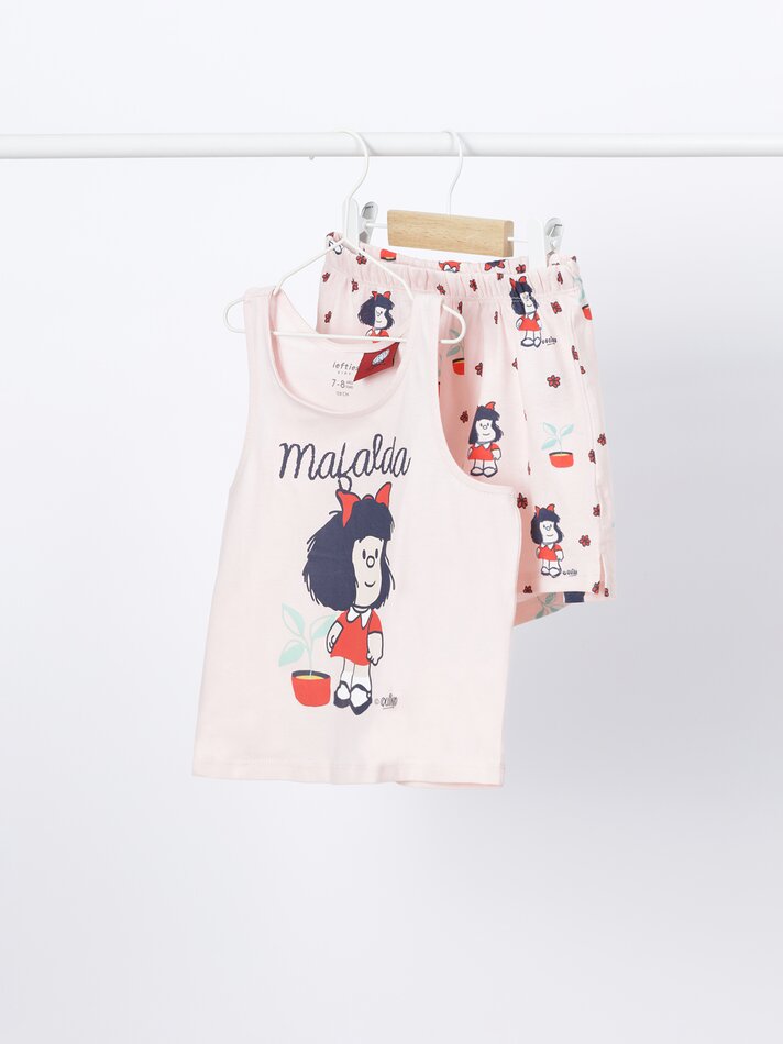 Conjunto de pijama Mafalda Strap - Rosa Pastel