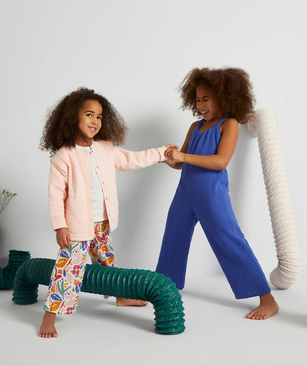 CARDIGAN ROSE ÉVOLUTIF FILLE EN FIBRES RECYCLÉES