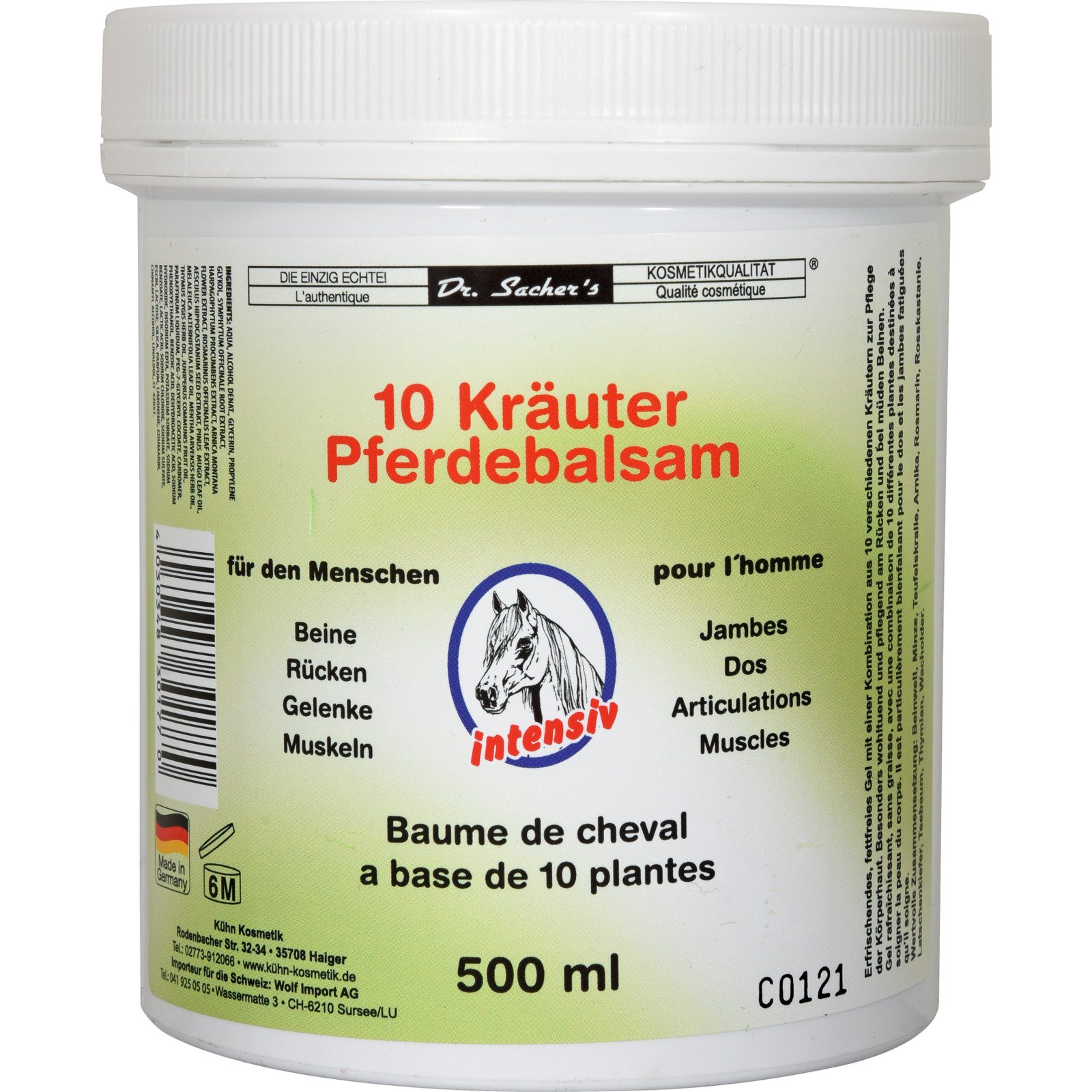 Dr. Sacher‘s 10 Kräuter Pferdebalsam 500 ml