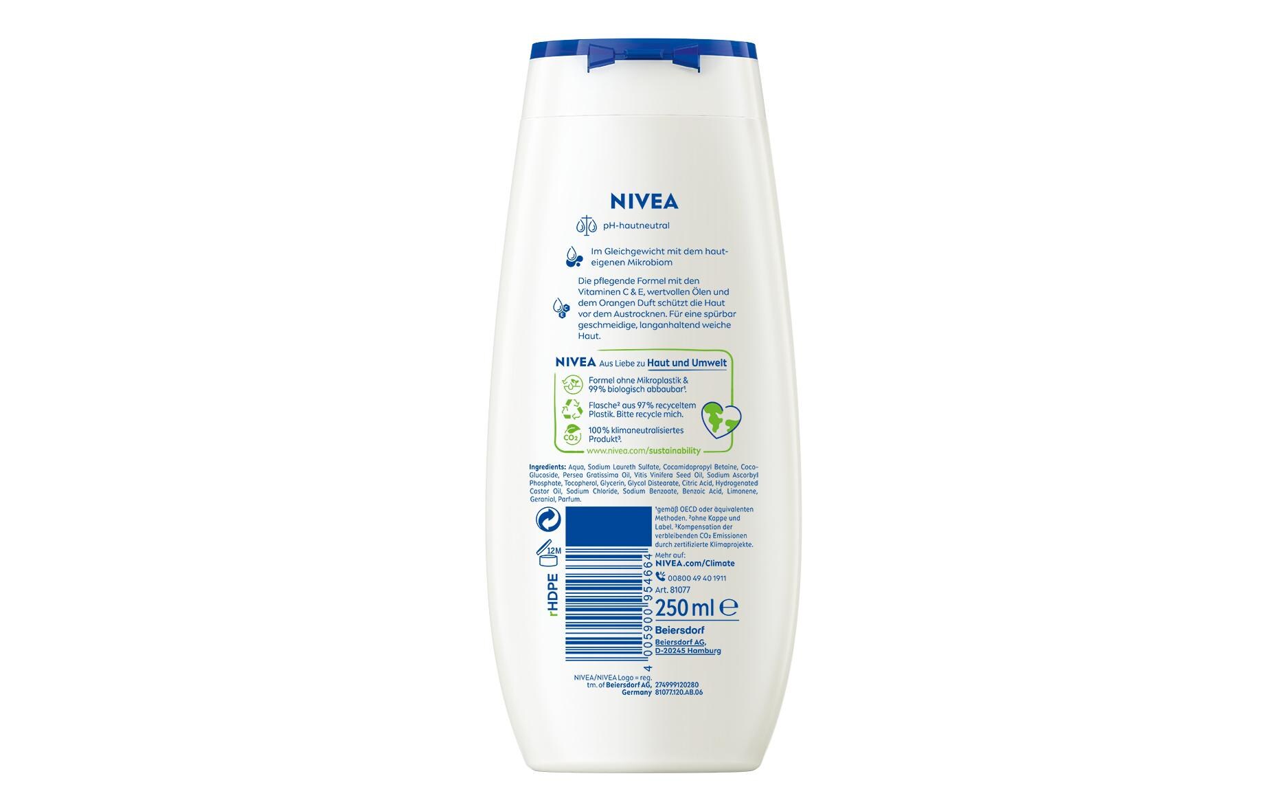 Duschgel Orange and Avocado Oil 250 mlPflegende und verwöhnende Cremedusche für ein sauberes Gefühl
