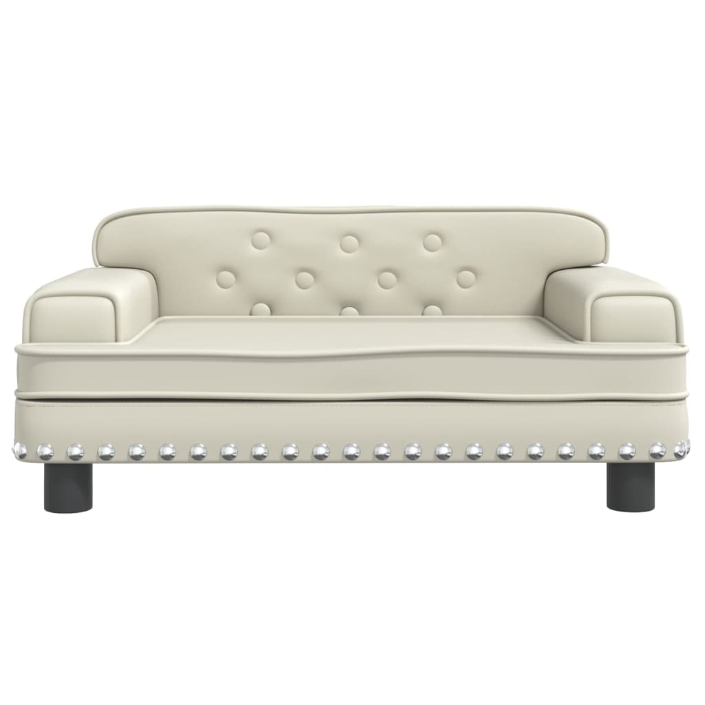 Cama para cães em couro sintético creme vidaXL, 70x45x30 cm
