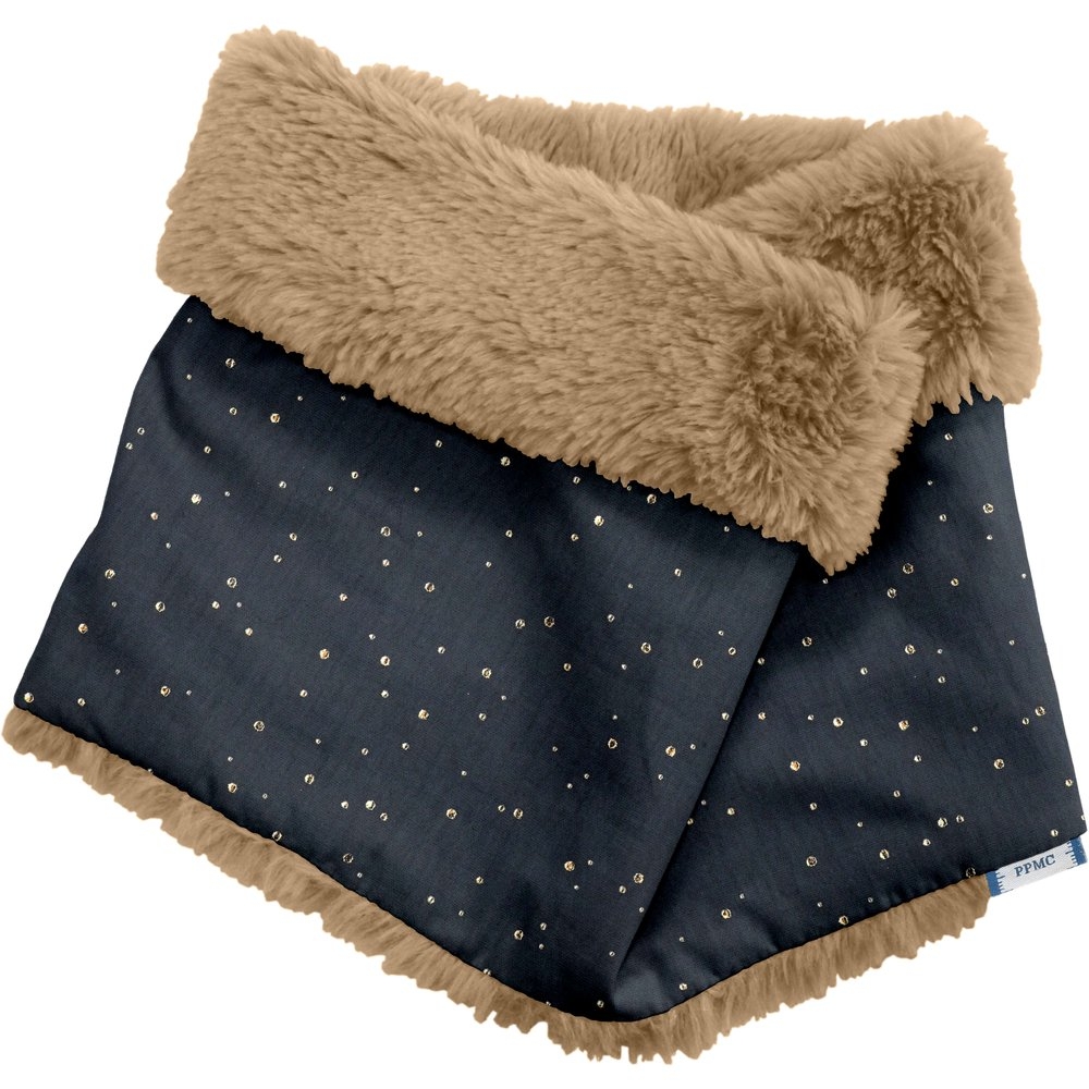 Echarpe Tube Enfant Gaze Pois Or Marine