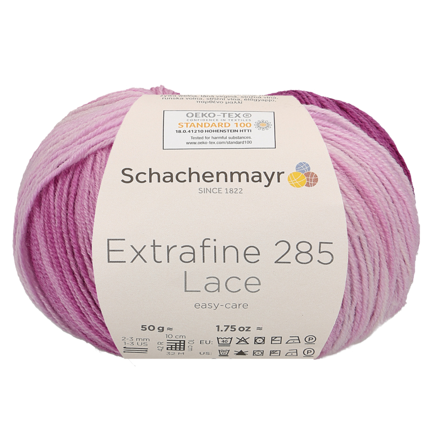 Handstrickgarn MERINO EXTRAFINE 285 LACE - orchid - Farbverlauf - 50 g
