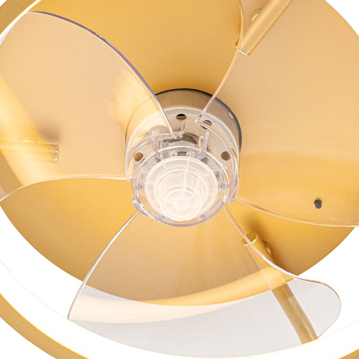 Plafondventilator goud 46.5cm incl. LED met afstandsbediening - Kees