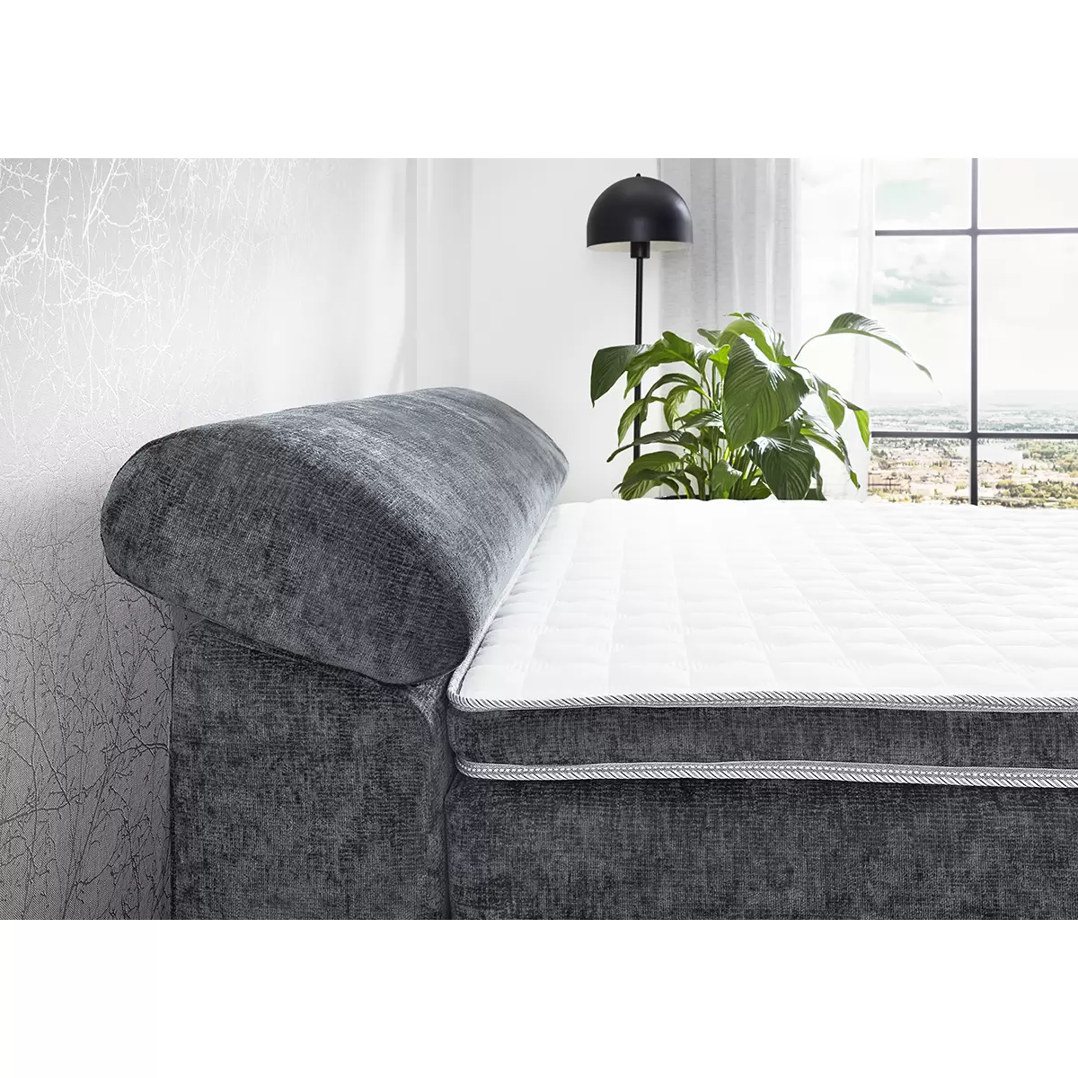 Boxspringbett Dora 140x200 Anthrazit