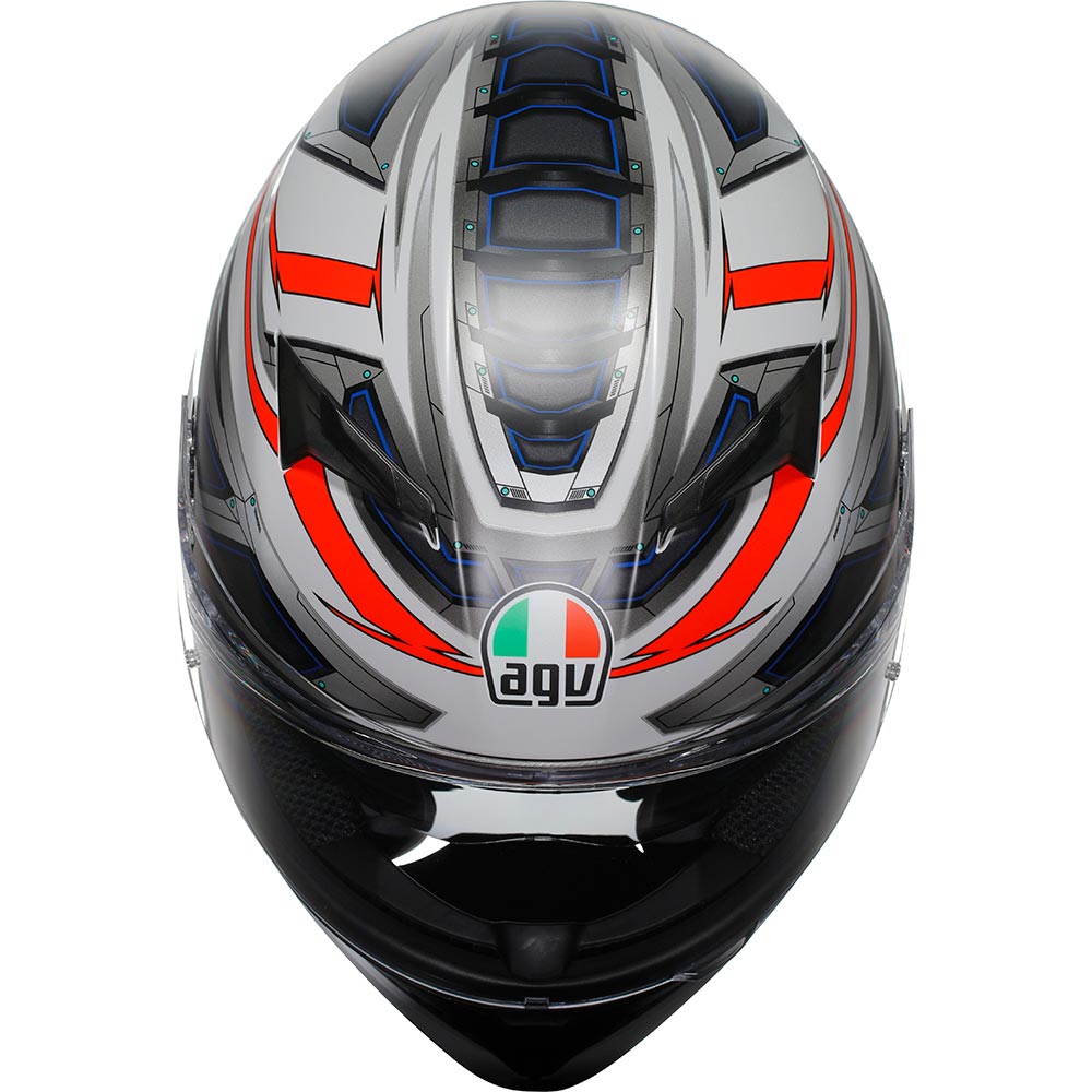 AGV - Casque K3 Space Noir / Blanc / Rouge fluo / Mat