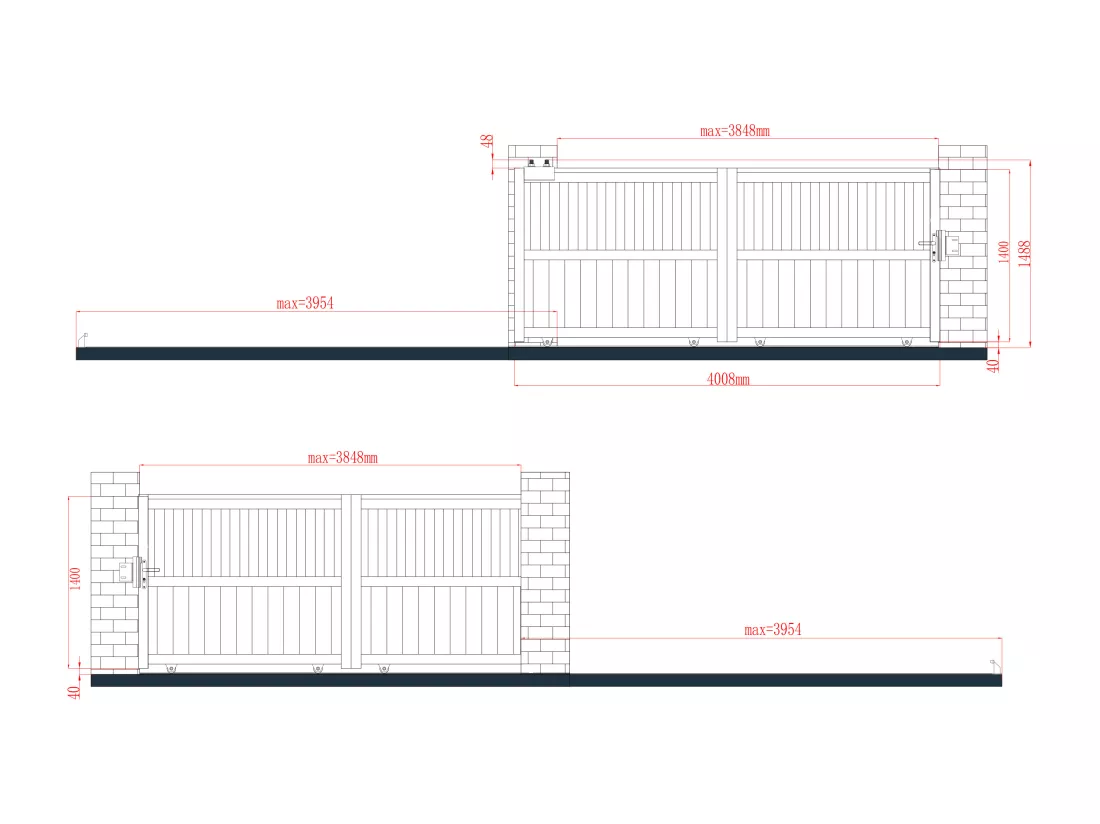 Portail coulissant aluminium semi ajouré L401 x H149 cm anthracite TARNOS II