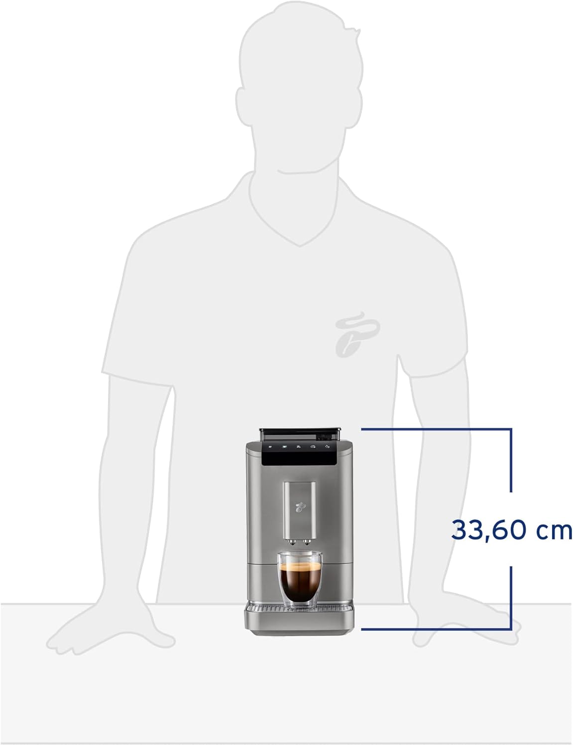 Tchibo Kaffeevollautomat Esperto2 Caffè mit 2-Tassen-Funktion für Caffè Crema und Espresso, Titanium Silver - INKLUSIVE Kaffeeprobierset GRATIS