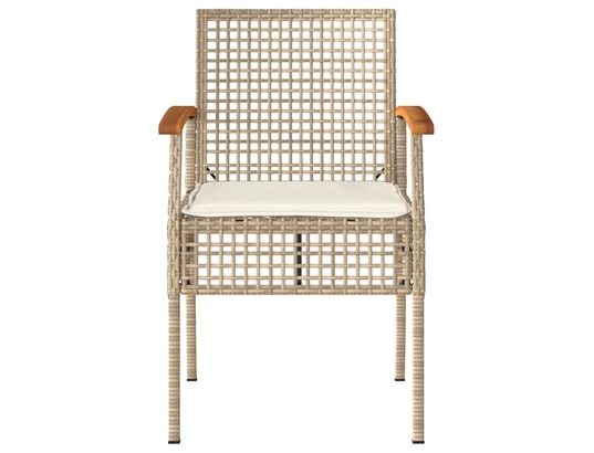 VIDAXL - Chaises de jardin coussins lot de 2 beige résine tressée aca...
