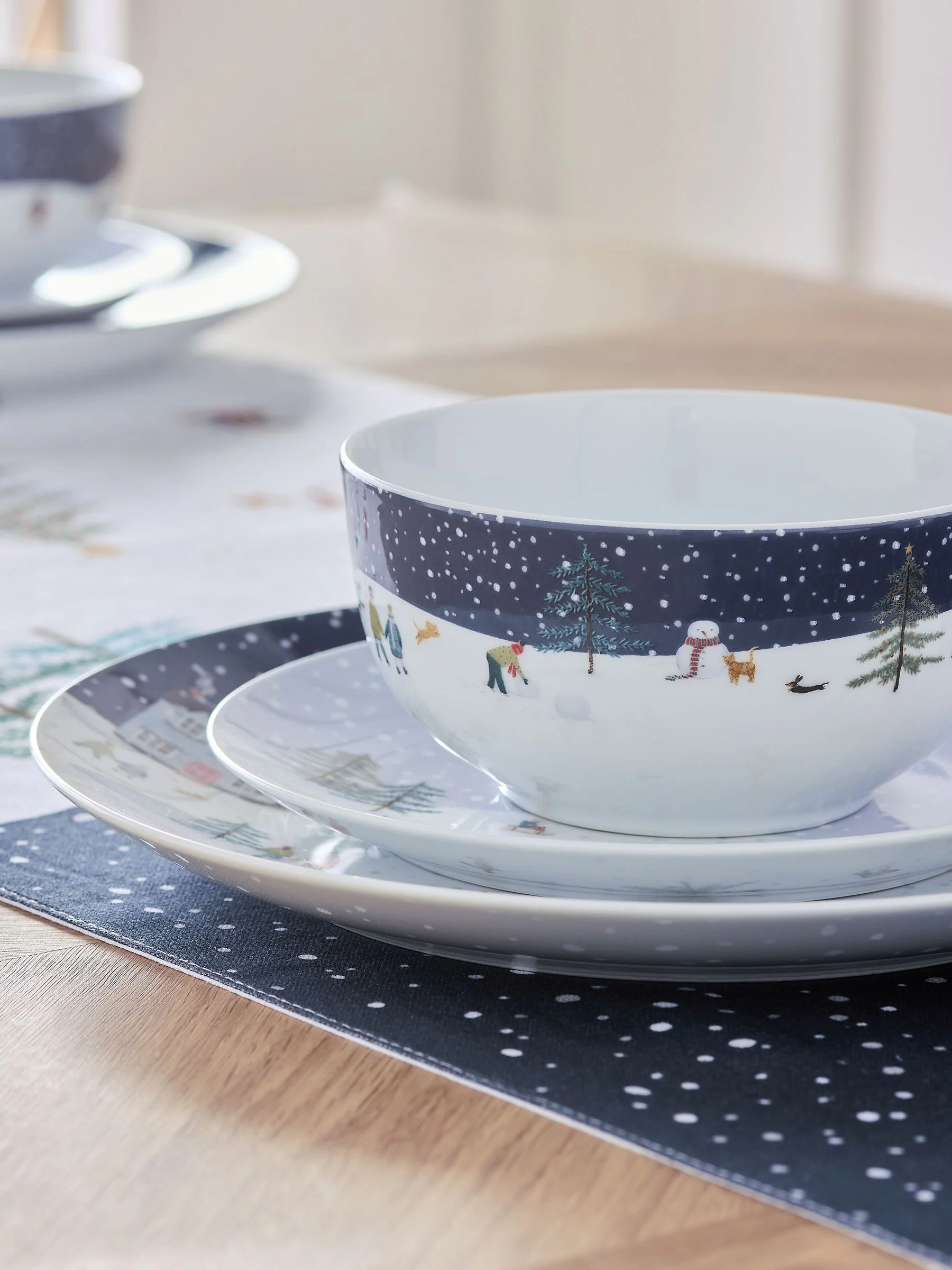12 -delige kerstdinerset met winterlandschap