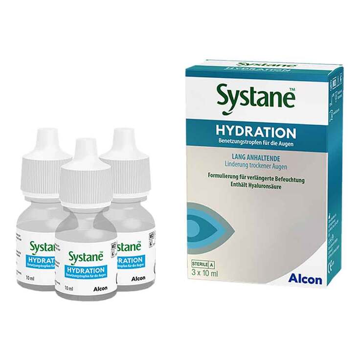 Systane Hydration Benetzungstropfen für die Augen, 3X10 ml