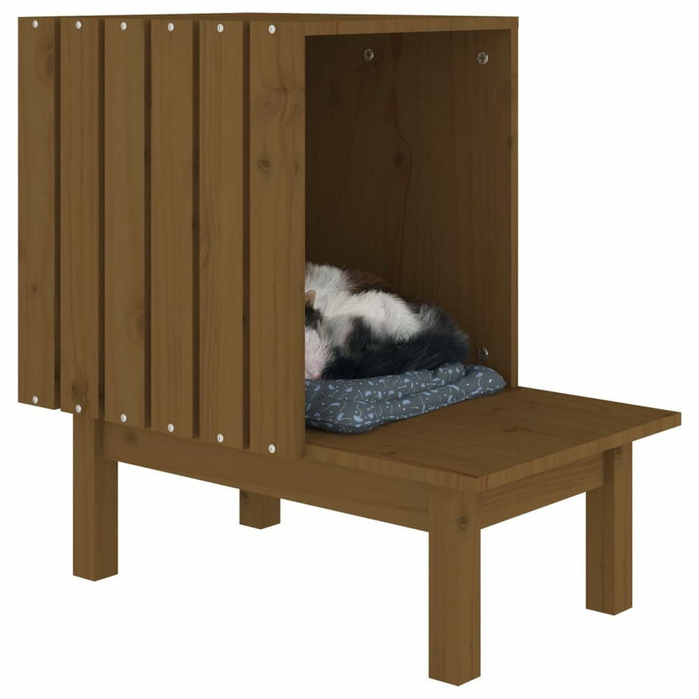 Maison pour chat marron miel 60x36x60 cm bois de pin massif