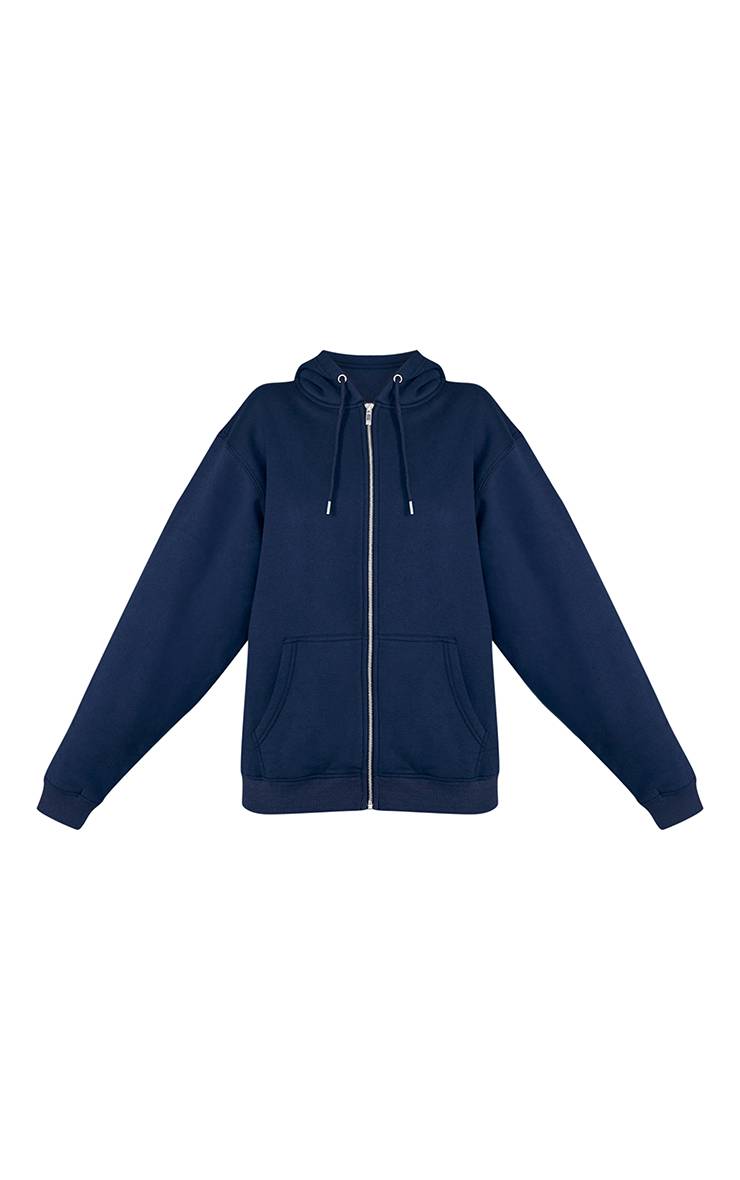 Bleu Marine Sweat À Casynthétiqueche Zippé Intégral