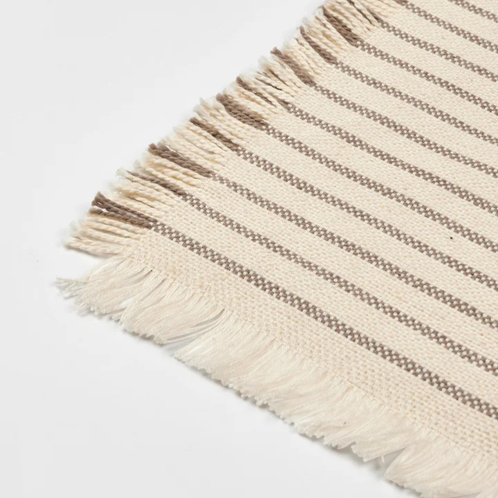 Broste Copenhagen - Elouise Untersetzer, off-white / schwarz (4er-Set)