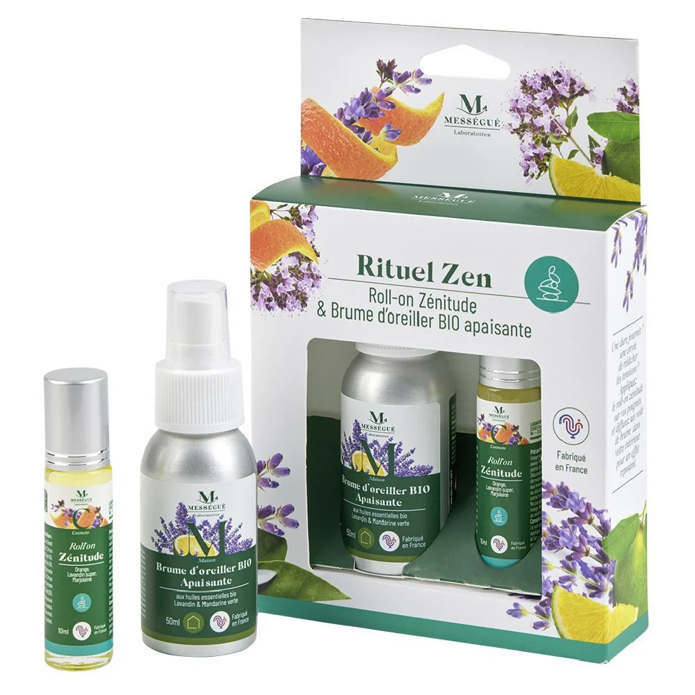 Coffret Mességué roll-on zénitude et brume d'oreiller Bio apaisante